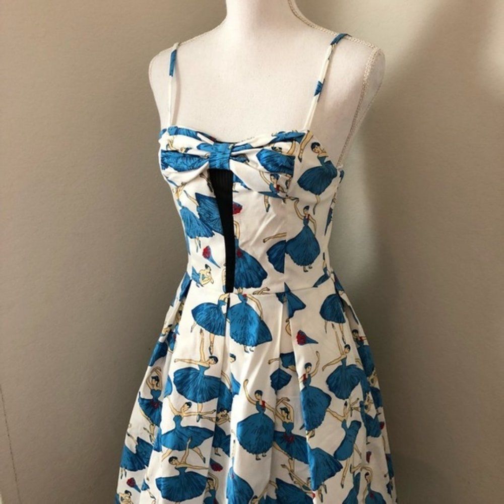 💰 Modcloth Ballerina Print Dress - Kling 🩰💃🏻